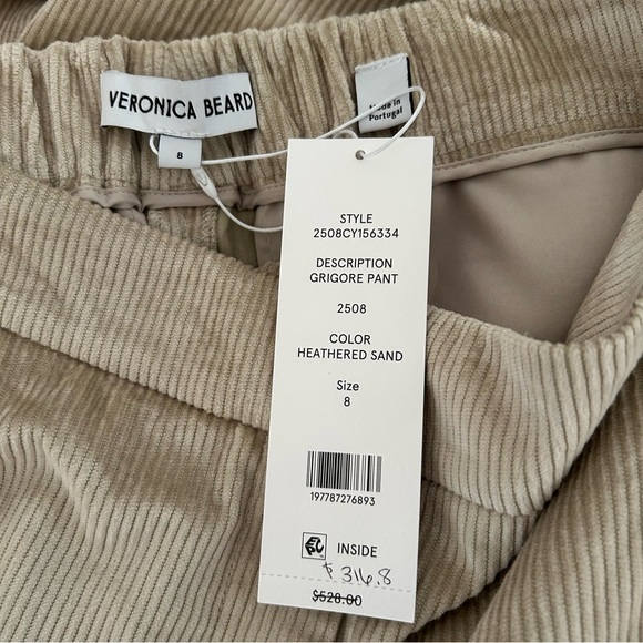 Veronica Beard Grigore Pants Heathered Sand Size 8 - Picture 10 of 11